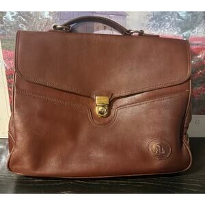Vintage Ansar Bags Unisex Italian Brown Leather Messenger Bag
